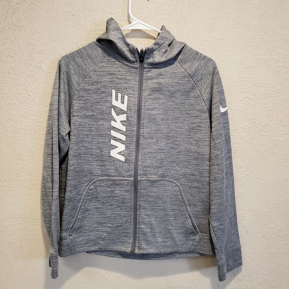 Nike Therma-Fit Full Zip Hoodie Gray Youth Boys XL